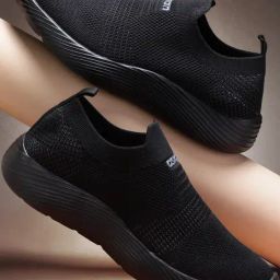 Asian Men's Black Walking Shoes-image-98