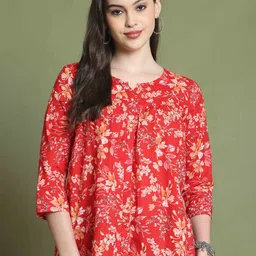 Roly Poly Women Floral Printed Cotton Peplum Top-image-88