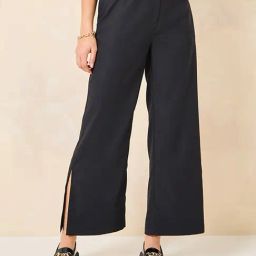 Styli Black Straight Fit High Rise Trousers-picture-11