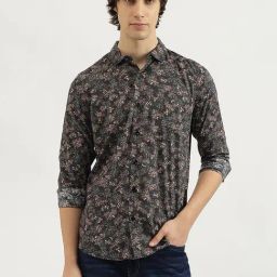 United Colors of Benetton Black Modal Blend Regular Printed Shirt-image-31