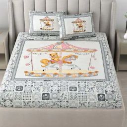 JaipurFabric Multicolor Cotton 180 TC Designer Printed Bedsheet with 2 Pillow Covers-image-99