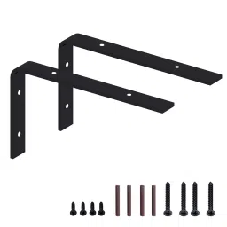 Klaxon Metal Bracket for Wall Mounted Shelves L-Shape Powder Coated Black, G0252IT0019 (Set Of 2)-3