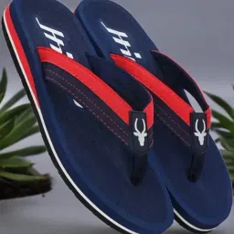 Hirolas Men's Blue & Red Flip Flops-image-19