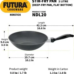 Hawkins Black Hard Anodised 25.7 cm Non-Stick Fry Pan (2 L) - Set of 1 image 5