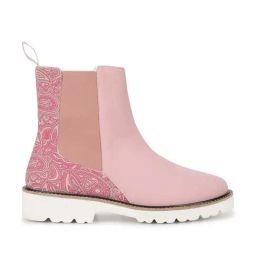 Yoho Women's Rose Pink Chelsea Boots-image-69