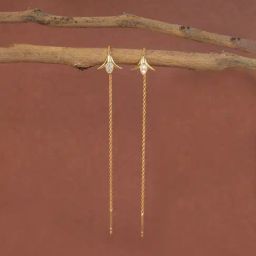 Clara 925 Silver Erica Gold Plated Long Chain Sui Dhaga Threader Earrings for Women-26