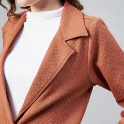 StyleStone Rust Self Design Overcoat image 5