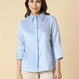 Allen Solly Blue Striped Shirt-image-15
