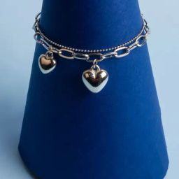 Jewelz Fashionable Charms Bracelet With Heart Shaped Hangings for Girls & Women-32