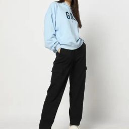 GAP Black Cotton Solid Cargo Pants-image-41