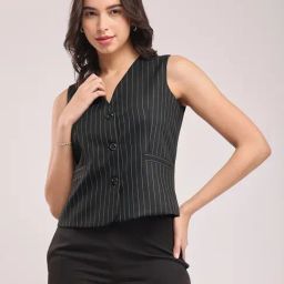 Fablestreet Black Stripes Waistcoat-image-48