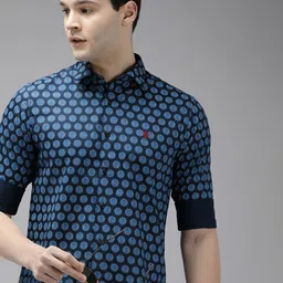 U.S. Polo Assn. Pure Cotton Tailored Fit Geometric Printed Casual Shirt-image-37