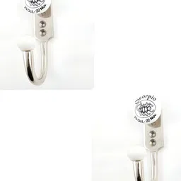 IndianShelf White & Black 2 Pieces Scorpio Printed Ceramic Wall Hooks-43