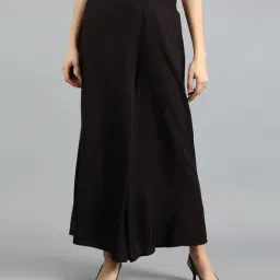 W Grey Regular Fit Palazzos-image-28