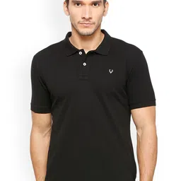 Allen Solly Men Black Solid Polo Collar T-shirt-picture-49