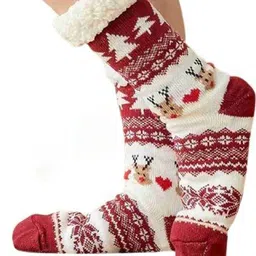 Alexvyan Women Printed Woolen Winter Warm Soft Cozy Thermal Calf Length Socks-30