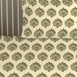 Trance Home Linen Green Ethnic Motifs 200 TC Cotton Single Bedsheet Set 1.52m x 2.54m-40