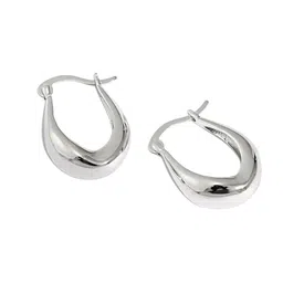 Just Lil Things Silver-Plated Contemporary Hoop Earrings-14