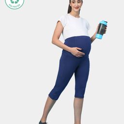 ECOMAMA Recycled Fibre Maternity Capri - Blue-image-85