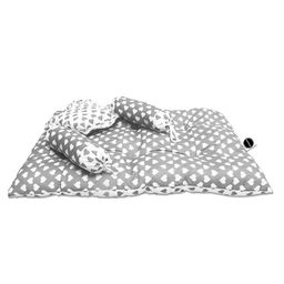 VParents Rosy Baby 4 Piece Bedding Set with Pillow and Bolsters - Grey-image-7