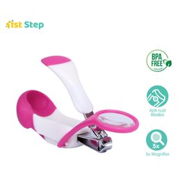 1st Step Easy Grip Baby Nail Clipper With Magnifying Glass - Pink-11