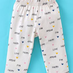 Doreme Single Jersey Cotton Knit Full Length Leggings Text Print - Grey-image-29