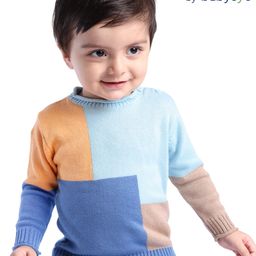Babyoye 100% Cotton with Eco Jiva Finish Color Blocked Full Sleeves Sweater - Multicolour-image-41