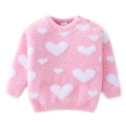 Babyhug Knitted Full Sleeves Sweater with Heart Design - Pink-image-15
