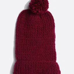 MayRa Knits Hand Knitted Bobble Cap - Maroon-picture-18