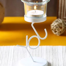 Hosley Clear Glass Tealight Candle Holder with 1 Tealight-13