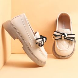 Babyoye Slip On Party Wear Shoes - White-image-99