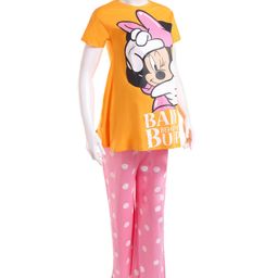 Bella Mama Disney Cotton Knit Half Sleeve Nursing Night Suit with Minnie Mouse Graphics - Yellow-picture-44