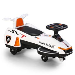 Kids Swing Car With Light & Music - White| Easy to Handle| Built for Rough Play| Encourages Physical Activity| Smooth PU Wheels-image-17