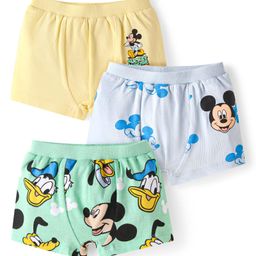Babyhug Disney Interlock Knit Briefs with Mickey Mouse Graphics Pack of 3 - Yellow Light Green & Light Blue-image-53