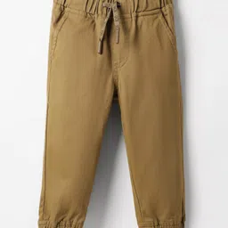 UCB Cotton Woven Full Length Solid Trouser - Khaki-picture-7