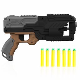 Aditi Toys High Performance Six Fire Gun, Toy Blaster Gun With 6 Dart Rotating Drum, Hi-Arm Toy Gun For Kids Above 6 years, Accurate Upto 45 Feet, Includes 10 Soft Bullet Darts, BIS Approved. (Black)-25