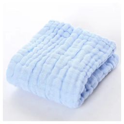 Baby Muslin Washcloth Cotton Face Towels for Newborn Baby Reusable Napkins- BLUE-image-69