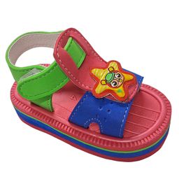 yoyo Star Patch Detailed Velcro Closure Sandals - Red-image-65