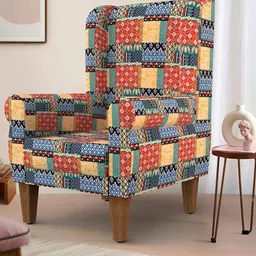 Chumbak Begum Wing Red & Blue Chair-Boho Patches-55