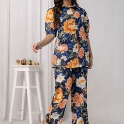 Anouk Women Floral Buttoned Down Cotton Co-Ords Set-picture-43