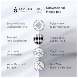 Archer Tech Lab Quiver 300 L Gaming Mousepad, Night Glow Design, Anti Fray Edges, High Speed+Low Friction Jacquard Cloth Surface, Hexagonal Anti Skid Base, Water-Resistant, Sturdy Multi-Layer Built image 3