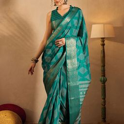 Anouk Rustic Zari Silk Blend Sungudi Saree-image-76