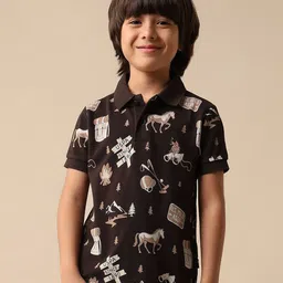 u.s. polo assn. kids Uspa Kids Boys All Over Printed Pure Cotton Polo T-shirt-picture-6