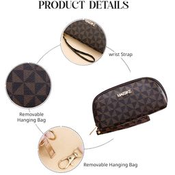 SYGA Women's Multi-Function Long Wallet & Spring Shell Bag Set Stylish Wallet, Coin Purse(Brown) image 4