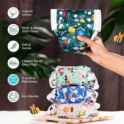 SuperBottoms UNO Cloth Diaper Pants Combo with Magic Pad & Booster Pad - Reusable, Pull-up Style (Sweet Twinkles) image 5