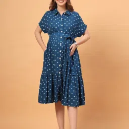 Zelena Nancy Tie-Dye Maternity and Nursing Shirt Dress-picture-1