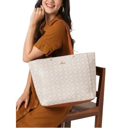 Lavie Mono Amanda Women's Large Tote Handbag (Offwhite) (One Size)-picture-24