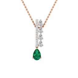 SHINE ETERNAL 14K Gold Lab Grown Emerald Scarlet Grace Diamond Pendant - 1.20 g-picture-37