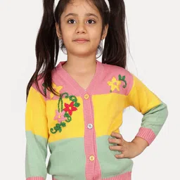JoE Hazel Girls Colourblocked Winter Cardigan-image-96