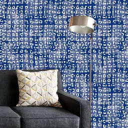 ArtzFolio Printed UV-Resistant Anti-Bacterial Abstract Indigo Tie Dye Batik Peel & Stick Wallpaper-image-42
